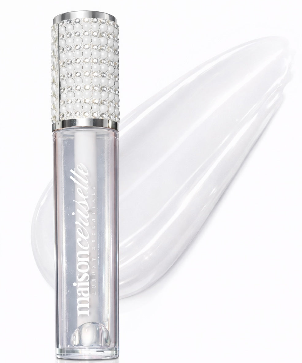 Crystal Veil Clear Lip Gloss, High Shine Clear Gloss, Non Sticky Lip Gloss, Glassy Everyday Lip Gloss