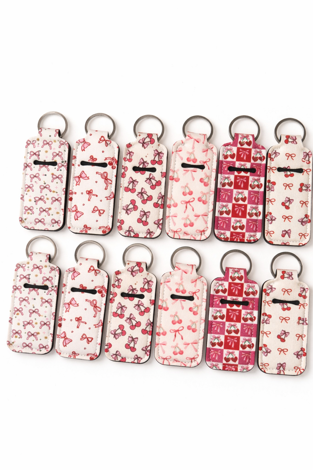 Cherry Lip Balm Holder Keychain | Bow Coquette Keychain | Lip Balm Key Holder | Purse & Backpack Accessory | Gift for Her