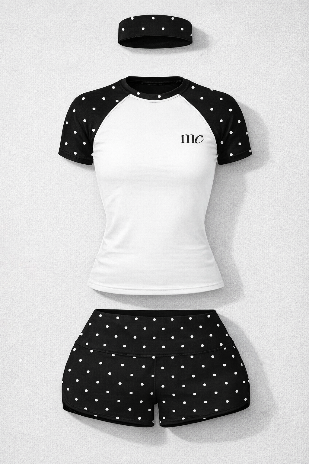 Polka Dot Lounge Set Women, Custom Color 2 Piece Outfit, Matching Short Set with Headband, Cute Summer Set XS-2XL(Preorder)