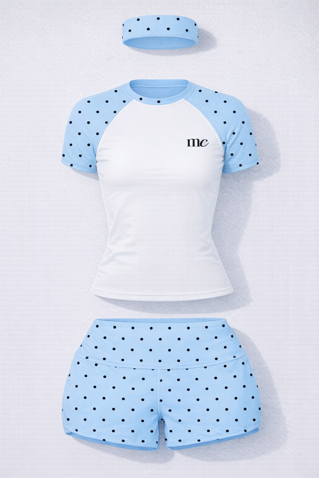 Polka Dot Lounge Set Women, Custom Color 2 Piece Outfit, Matching Short Set with Headband, Cute Summer Set XS-2XL(Preorder)