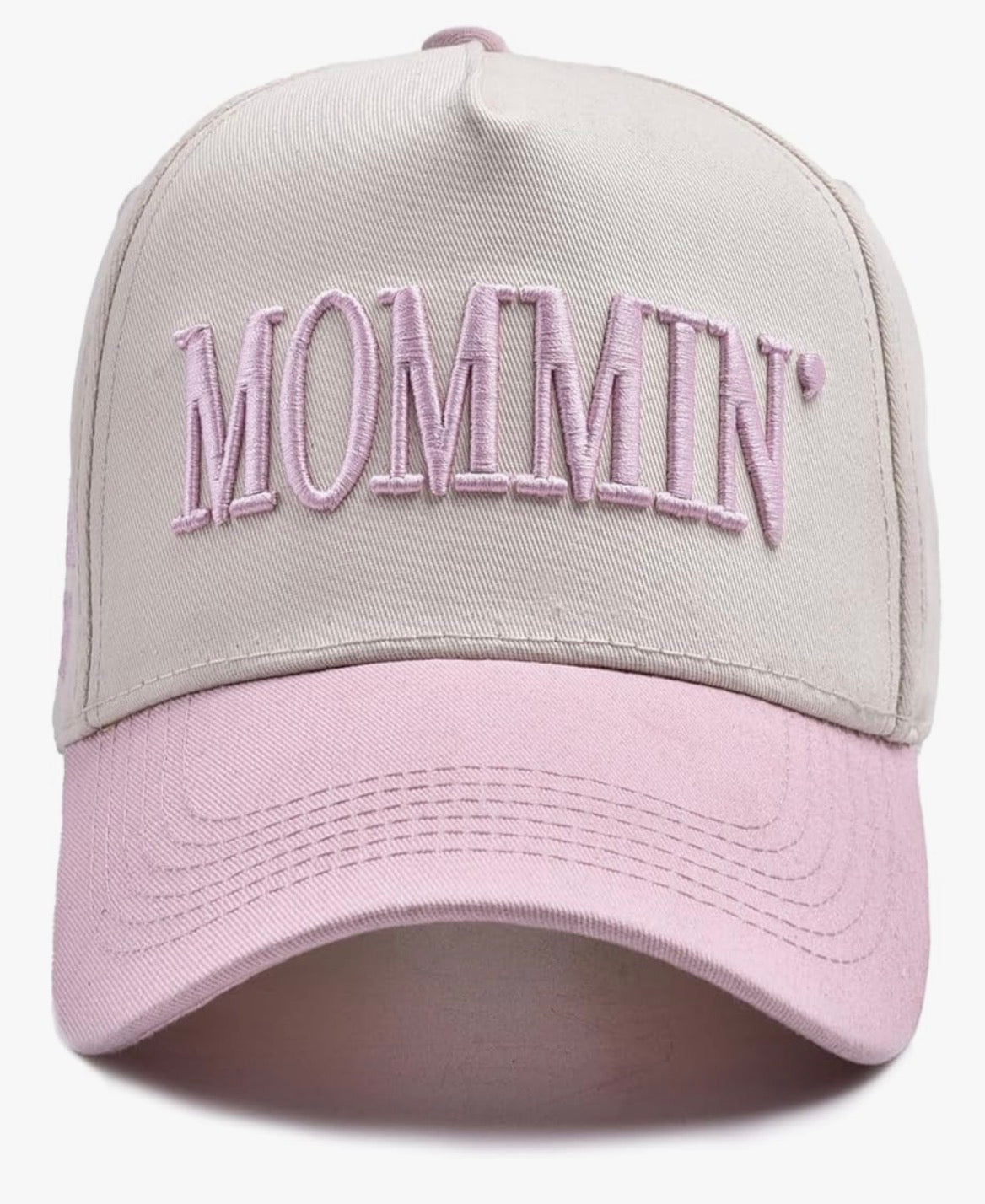 Mommin Embroidered Hat | Two Tone Mom Baseball Cap | Neutral Mom Hat | Mom Life Cap | Everyday Mom Gift