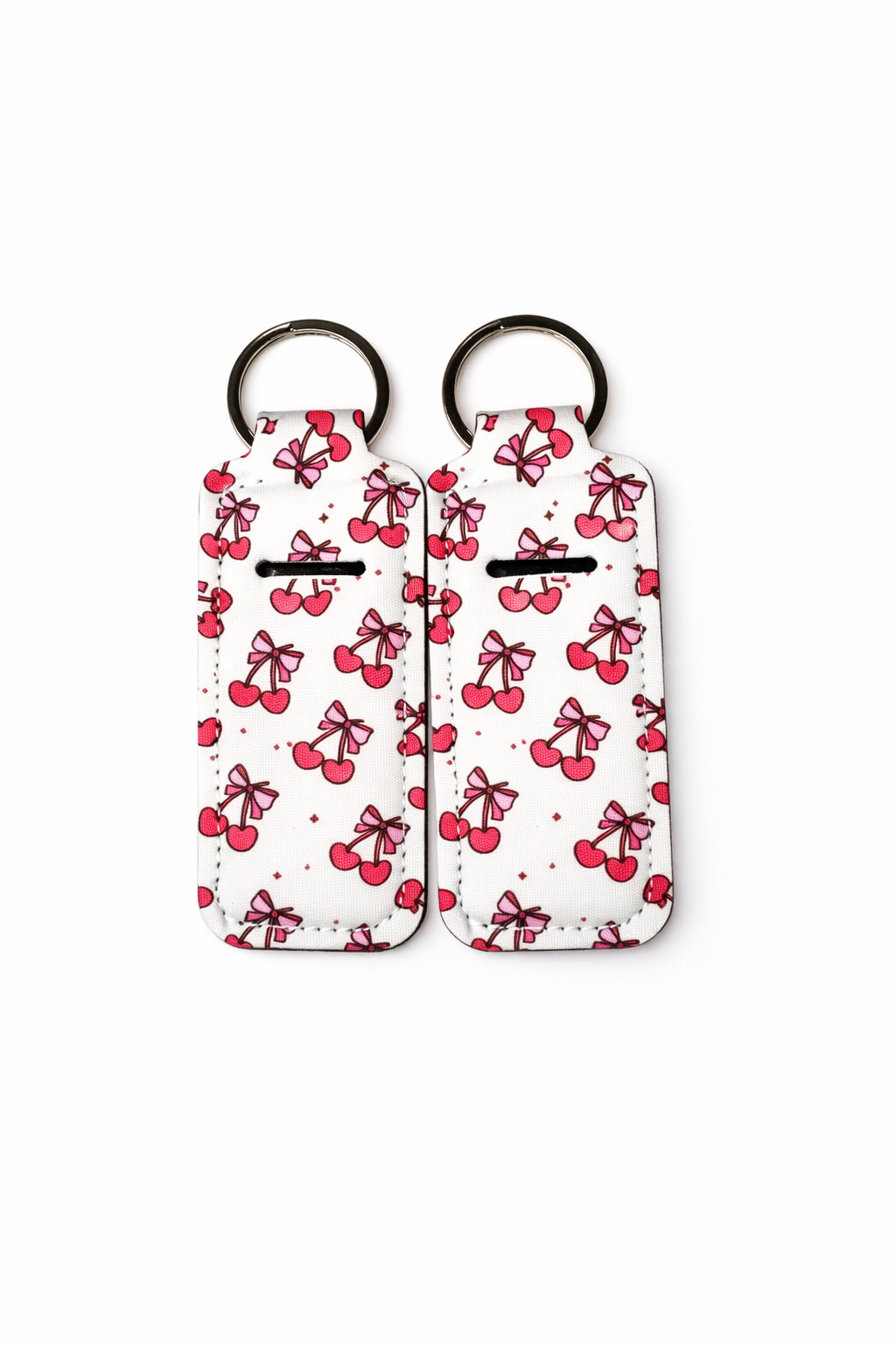 Cherry Lip Balm Holder Keychain | Bow Coquette Keychain | Lip Balm Key Holder | Purse & Backpack Accessory | Gift for Her
