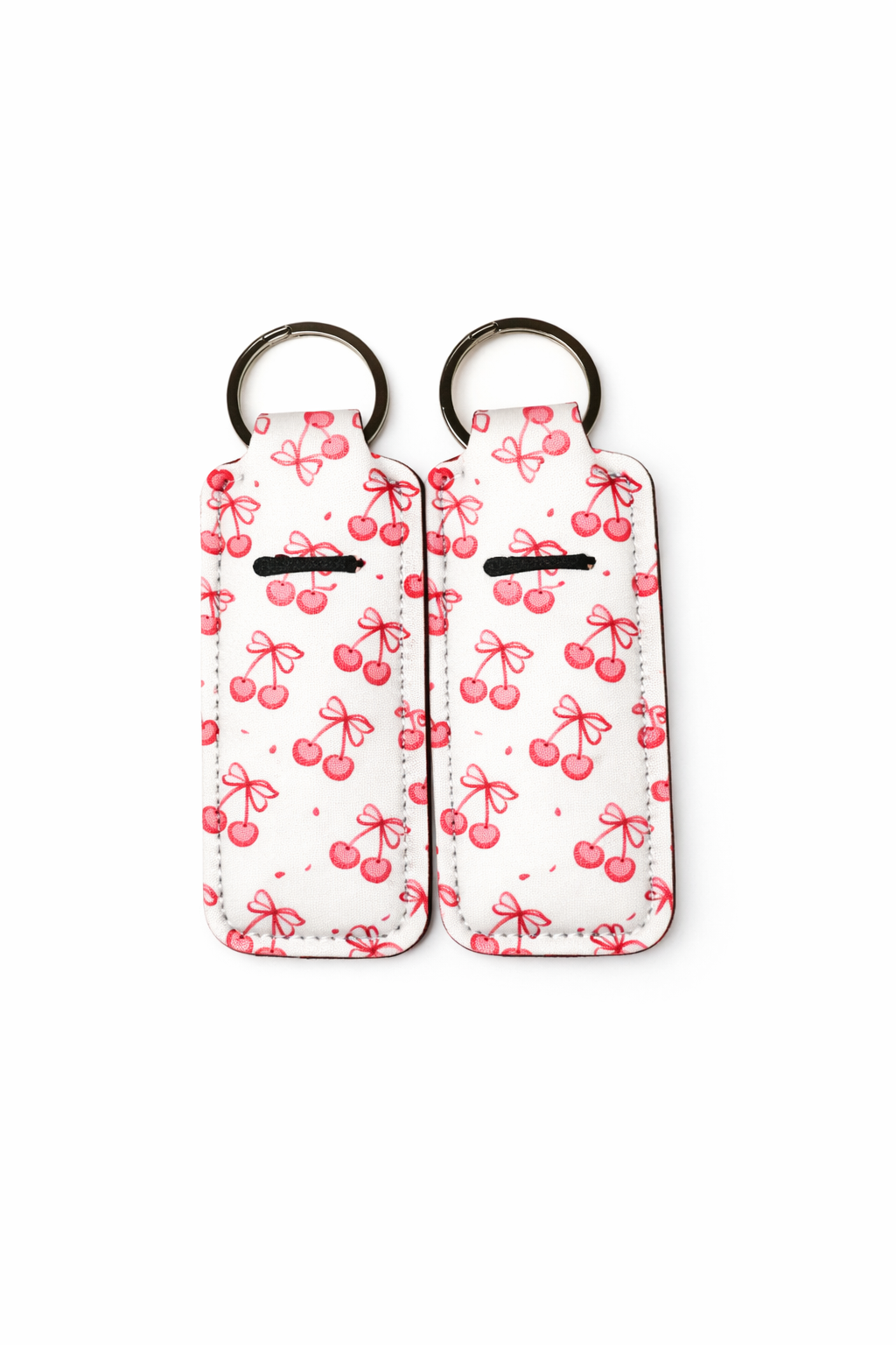 Cherry Lip Balm Holder Keychain | Bow Coquette Keychain | Lip Balm Key Holder | Purse & Backpack Accessory | Gift for Her
