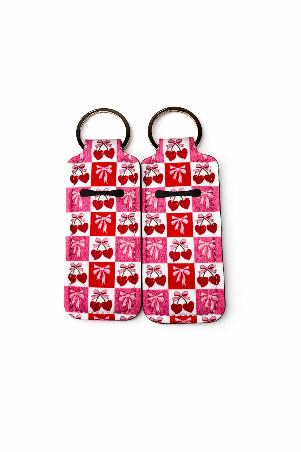 Cherry Lip Balm Holder Keychain | Bow Coquette Keychain | Lip Balm Key Holder | Purse & Backpack Accessory | Gift for Her