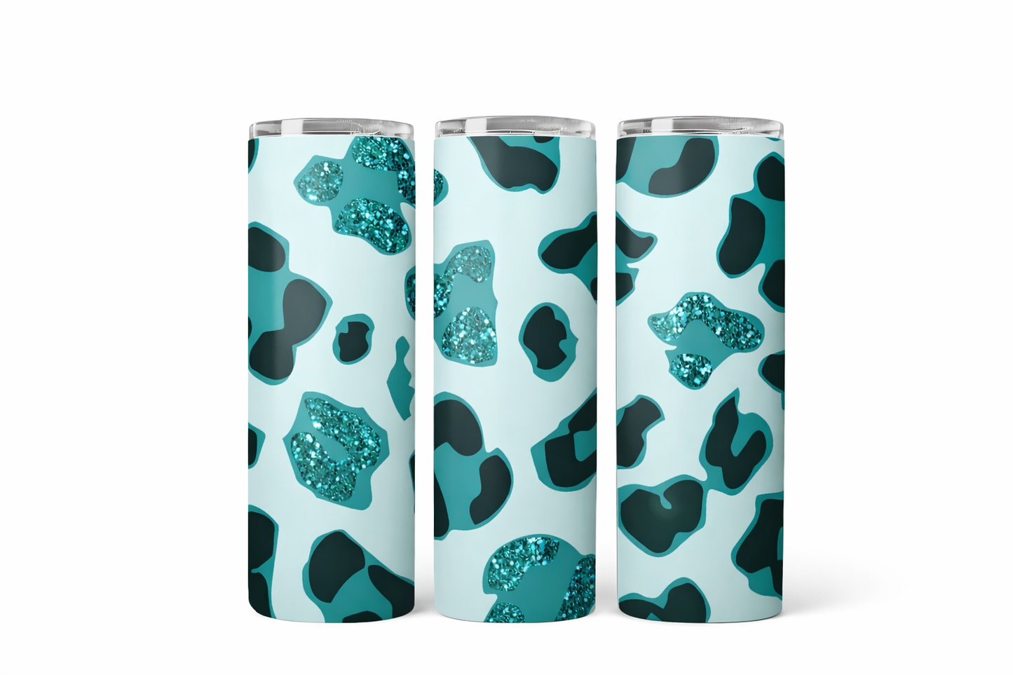 Leopard Glitter Skinny Tumbler | 20oz Stainless Steel Leopard Print Cup